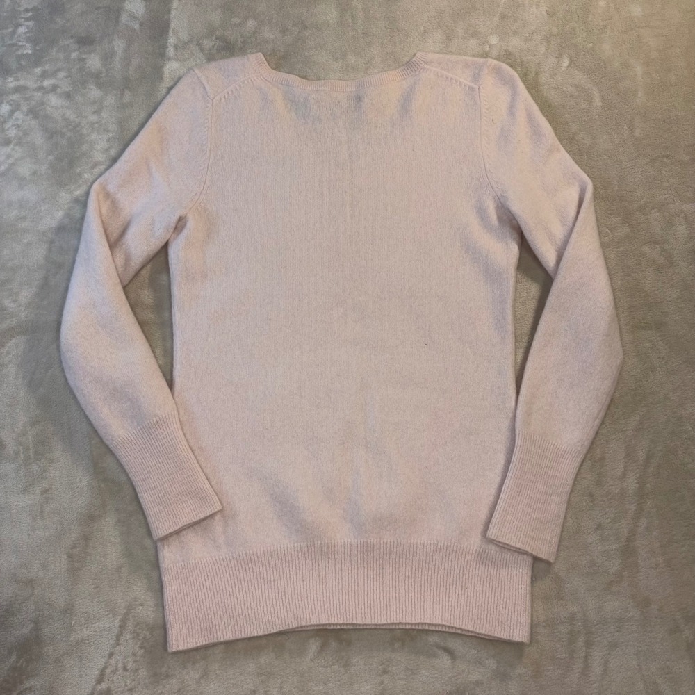 Alex Marie Cashmere Sweater Womens Medium Pink V-Neck Long Sleeve Knit Top - Picture 6 of 7